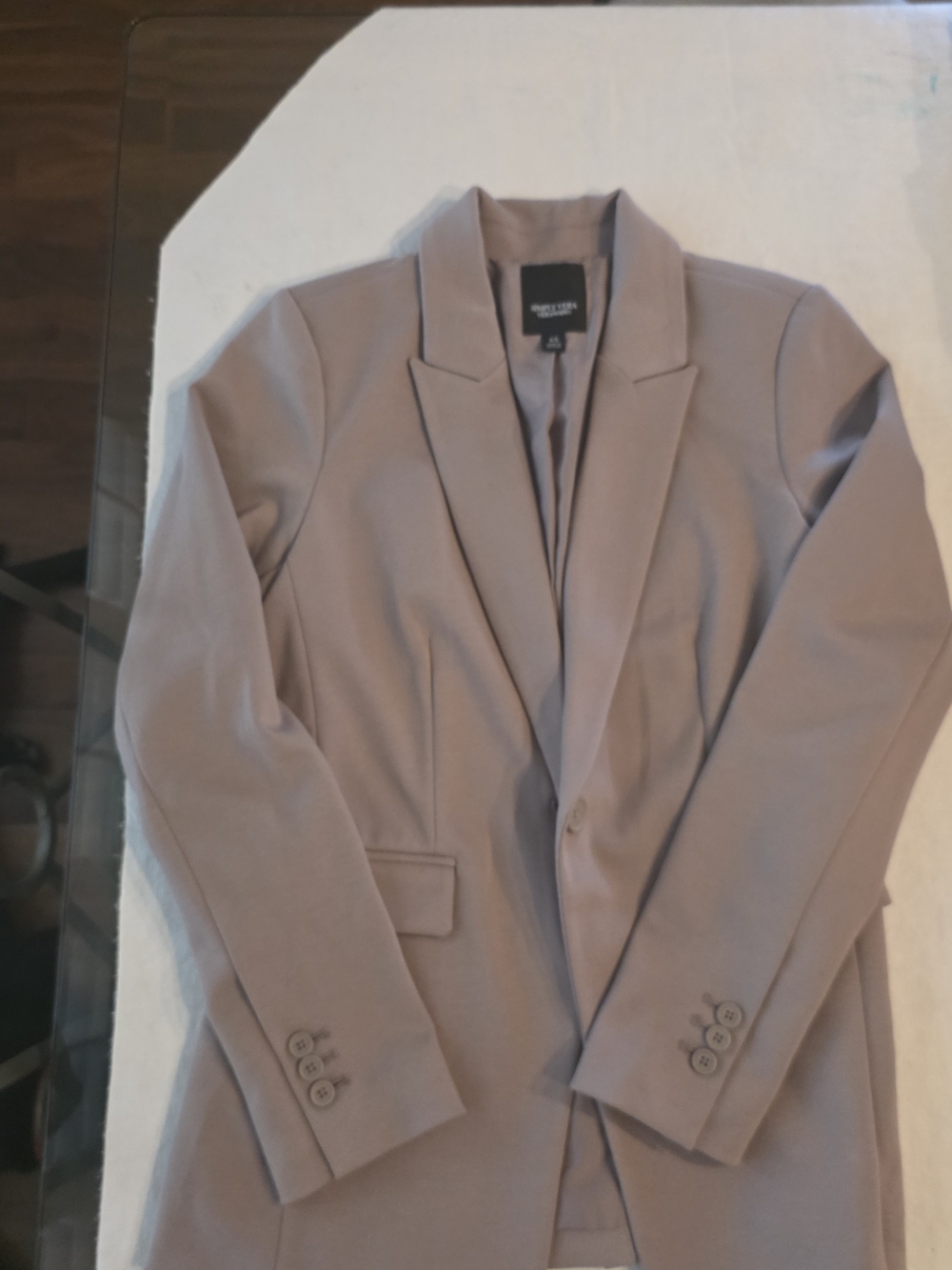 Simply Vera By Vera Wang Light Taupe Single-Button Blazer, Women's XS